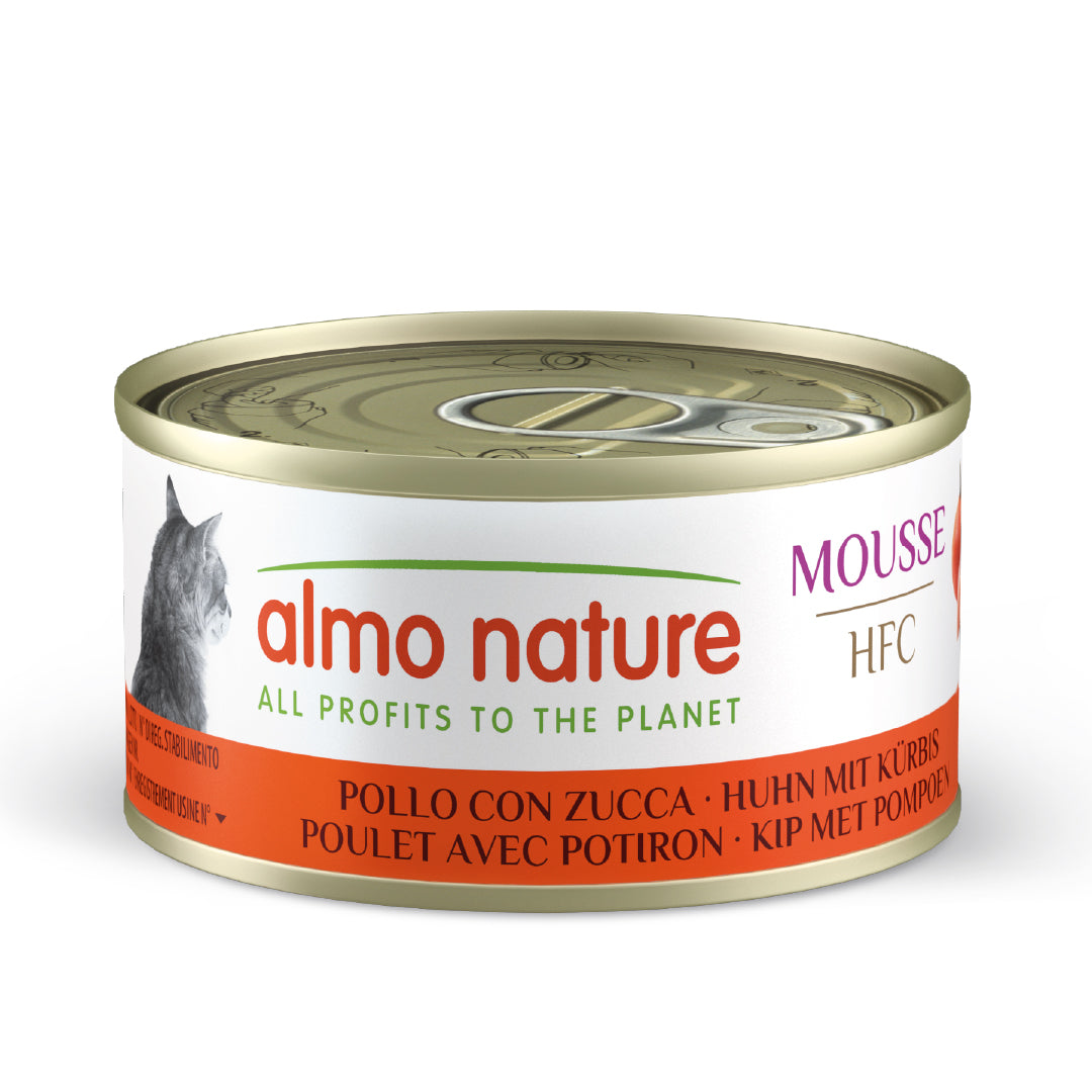 ALMO NATURE - Cat Wet Food HFC MOUSSE CHICKEN & PUMPKIN 70GR