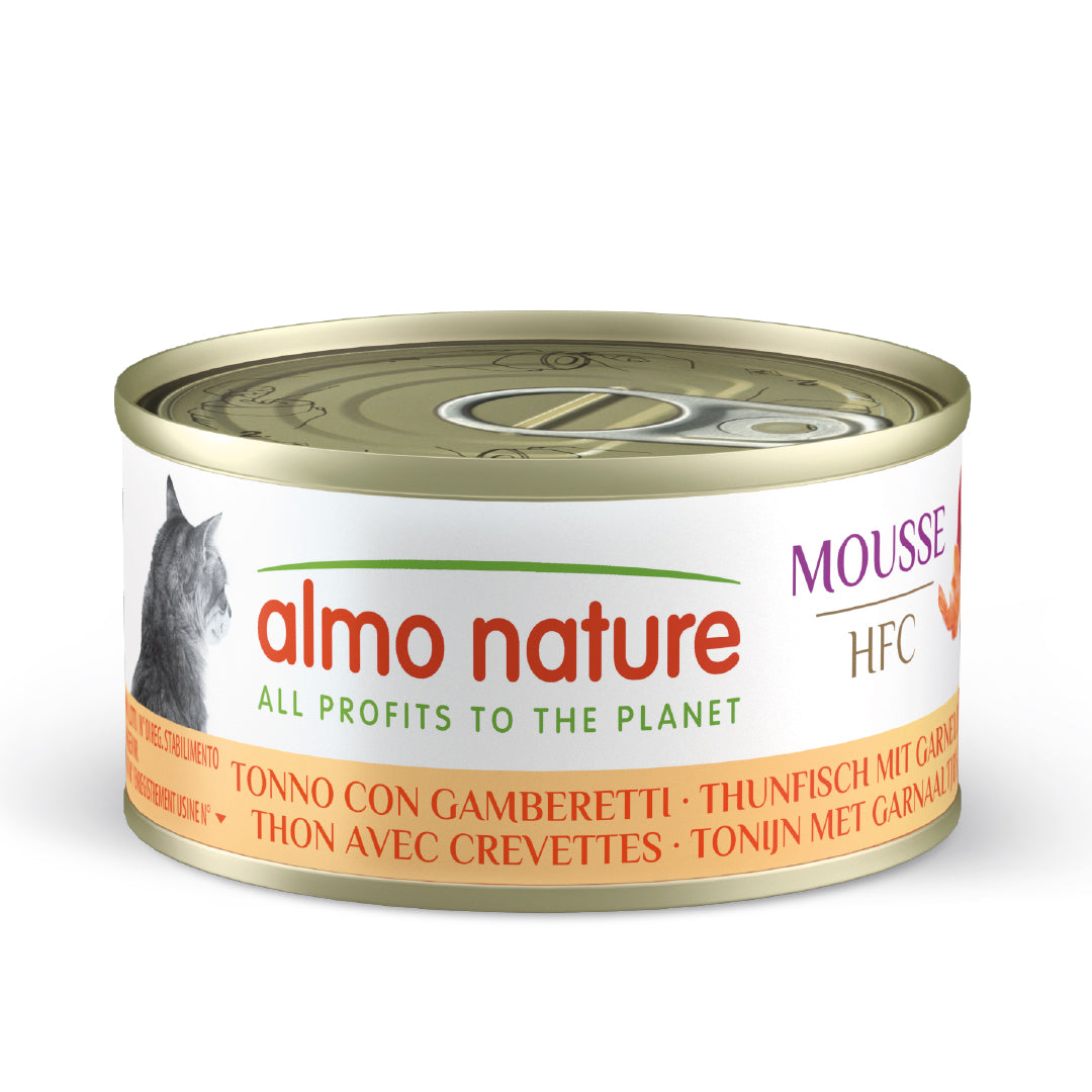 ALMO NATURE - Cat Wet Food HFC MOUSSE TUNA & SHRIMPS 70GR