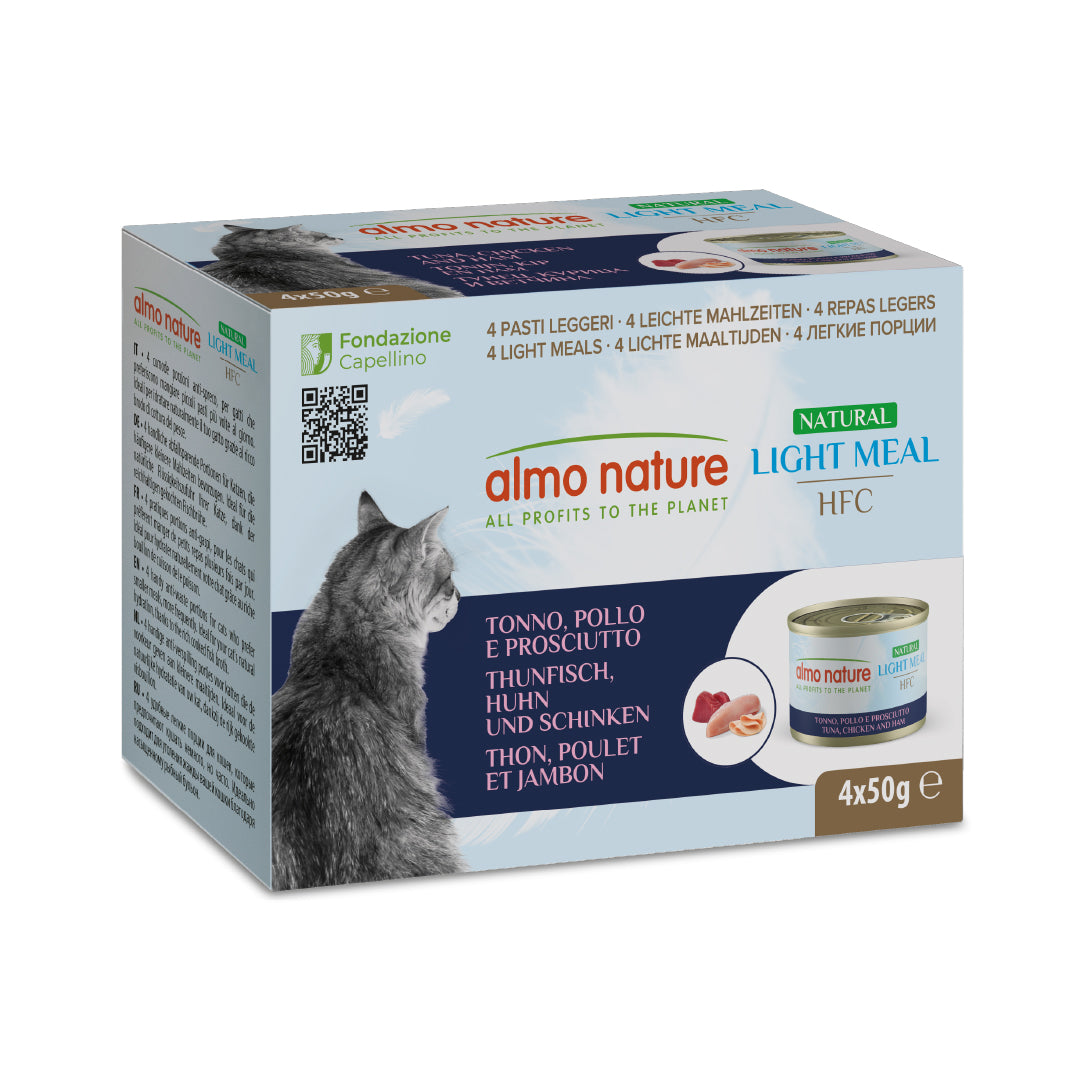 ALMO NATURE - Cat Wet Food HFC GRILLED CHICKEN/HAM & TURKEY 4X70GR
