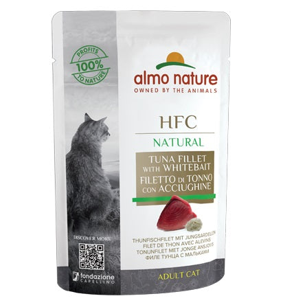 ALMO NATURE - Cat Wet Food NATURAL TUNA FILLET & WHITEBAIT 55GR