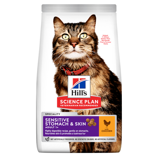Propet - Food For Cat - Dry -  Hill'S Science Plan Feline Special Line - Sensitive Stomach & Skin Adult 1+ Chicken 7Kg