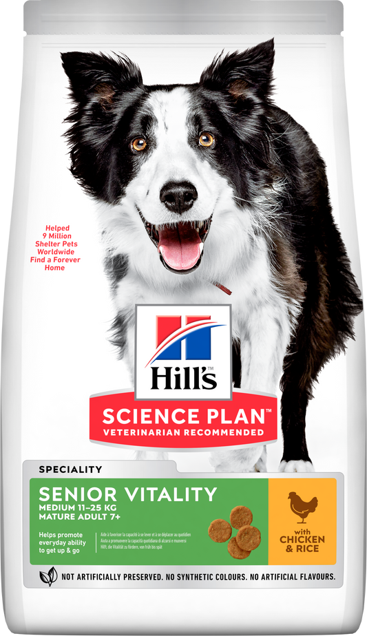 Propet Hill'S Science Plan Canine Medium & Large - Food For Dog - Dry Basic Line Mature 7+ Medium Breed Senior Vitality  Chicken 2.5Kg