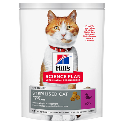 Propet - Food For Cat - Dry -  Hill'S Science Plan Feline Special Line - Sterilised Adult 1-14 Duck 300Gr