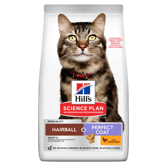 Propet - Food For Cat - Dry -  Hill'S Science Plan Feline Special Line - Hairball/ Perfect Coat Adult 1+ Chicken 1.5Kg