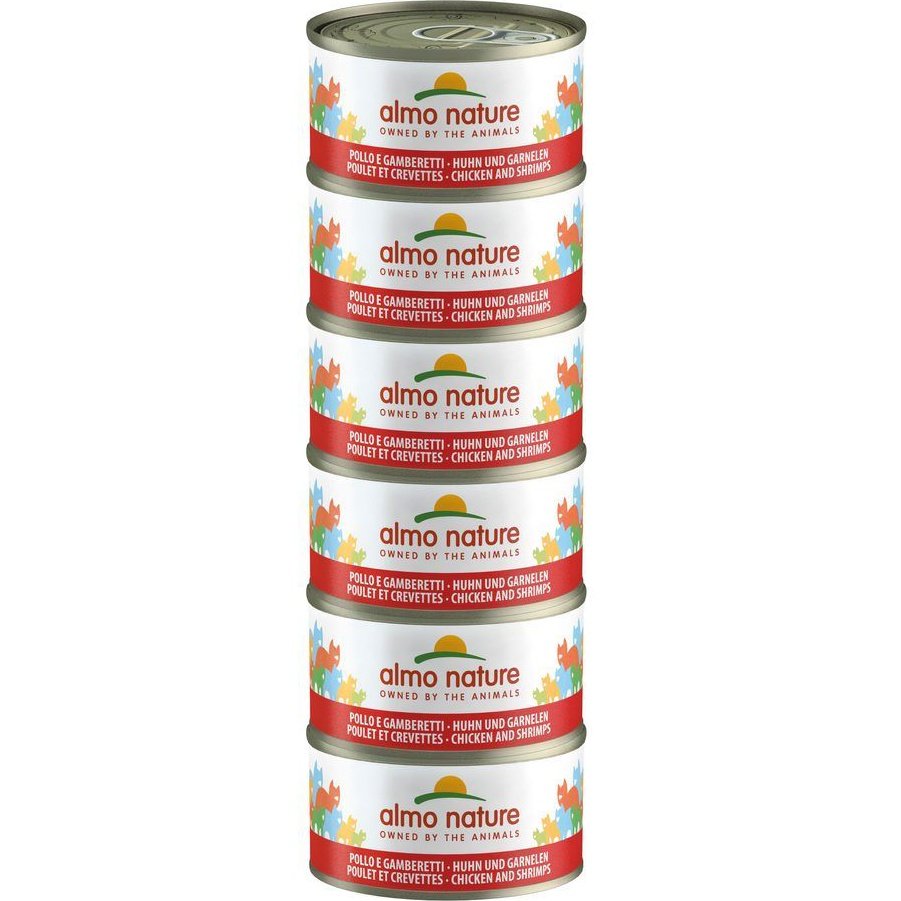 ALMO NATURE - Cat Wet Food HFC NATURAL MEGA CHICKEN & SHRIMPS 6X70GR