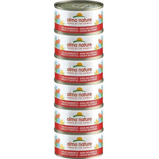 ALMO NATURE - Cat Wet Food HFC NATURAL MEGA CHICKEN & SHRIMPS 6X70GR