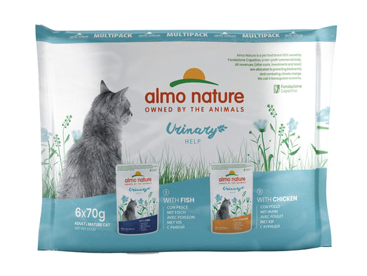 ALMO NATURE - Cat Wet Food MULTI URINARY  FISH/CHICKEN 6X70GR