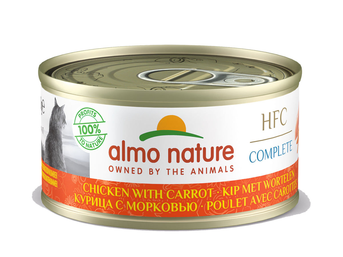 ALMO NATURE - Cat Wet Food HFC COMPLETE CHICKEN & CARROTS 70GR