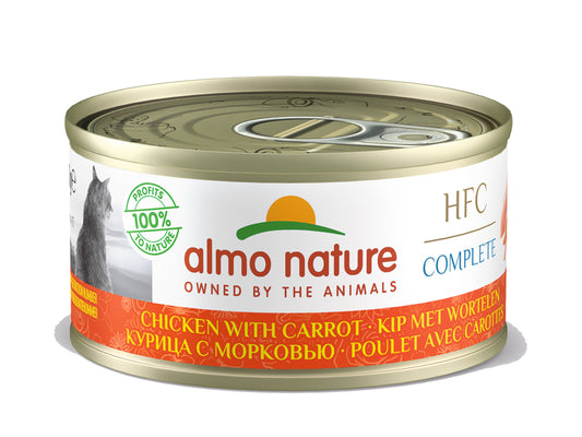 ALMO NATURE - Cat Wet Food HFC COMPLETE CHICKEN & CARROTS 70GR