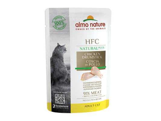 ALMO NATURE - Cat Wet Food HFC NAT. PLUS CHICKEN DRUMSTICKS 55GR