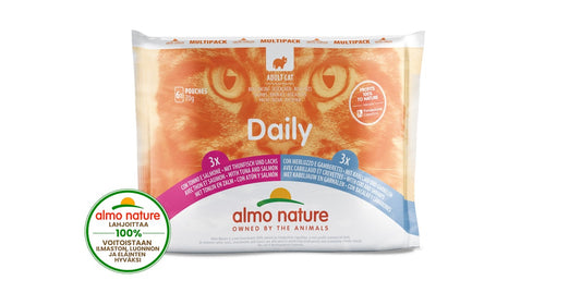 ALMO NATURE - Cat Wet Food DAILY CATS TUNA & SALMON / COD & SHRIMPS 6X70GR