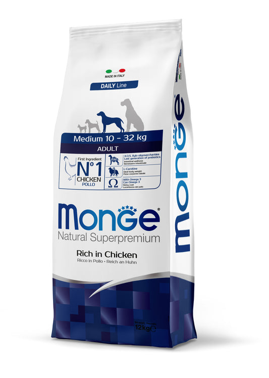 PROPET Monge Natural Superpremium Complete Food for Dogs Daily Line Medium Adult Chicken 12Kg