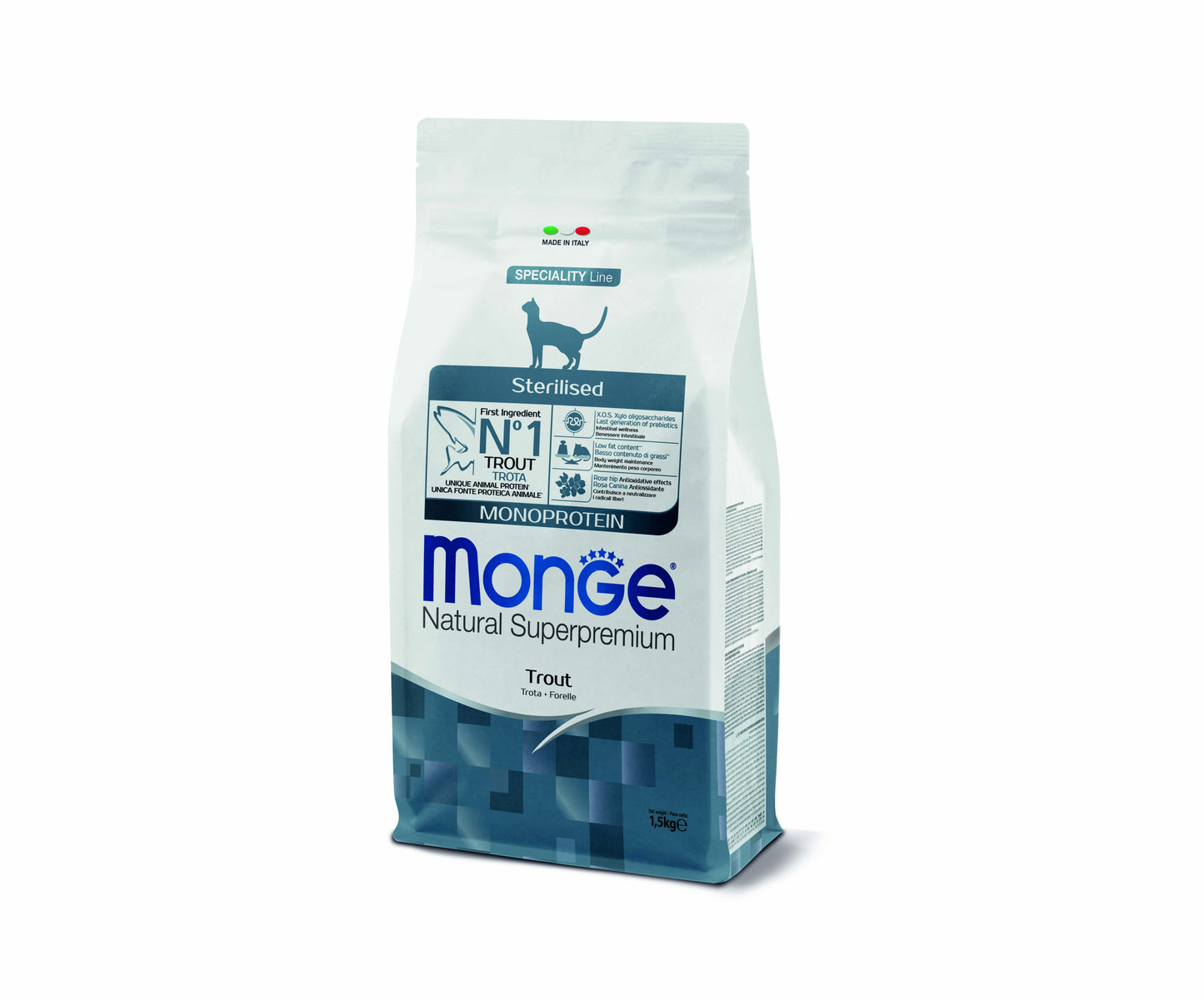PROPET Monge Natural Superpremium Complete Food for Cats Speciality Line - Special Needs Sterilised Trout
(Monoprotein) 1.5Kg
