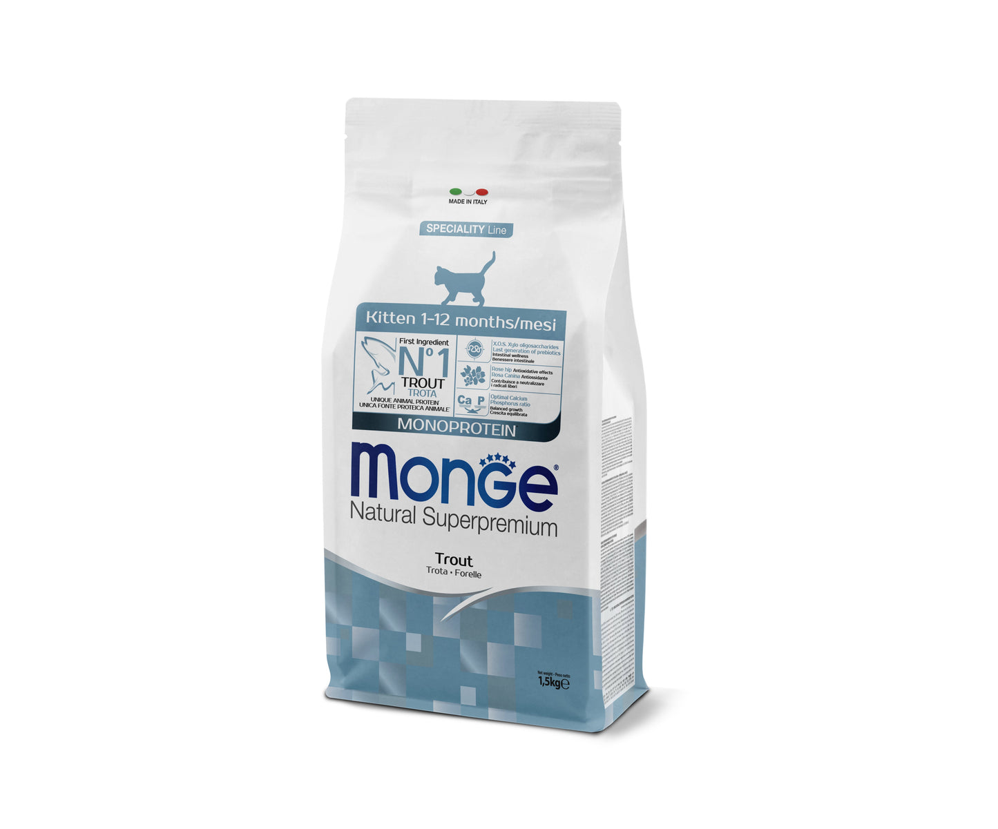 PROPET Monge Natural Superpremium Complete Food for Cats Speciality Line - Maintenance Kitten Trout
(Monoprotein) 1.5Kg