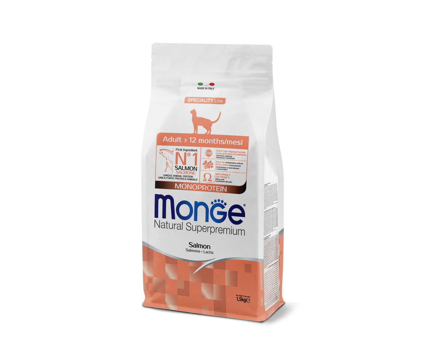 PROPET Monge Natural Superpremium Complete Food for Cats Speciality Line - Maintenance Adult Salmon
(Monoprotein) 1.5Kg