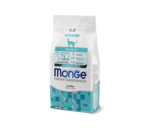 PROPET Monge Natural Superpremium Complete Food for Cats Speciality Line - Special Needs Sterilised Cod Fish
(Monoprotein) 1.5Kg