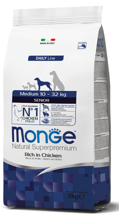 PROPET Monge Natural Superpremium Complete Food for Dogs Daily Line Medium Senior Chicken 3Kg