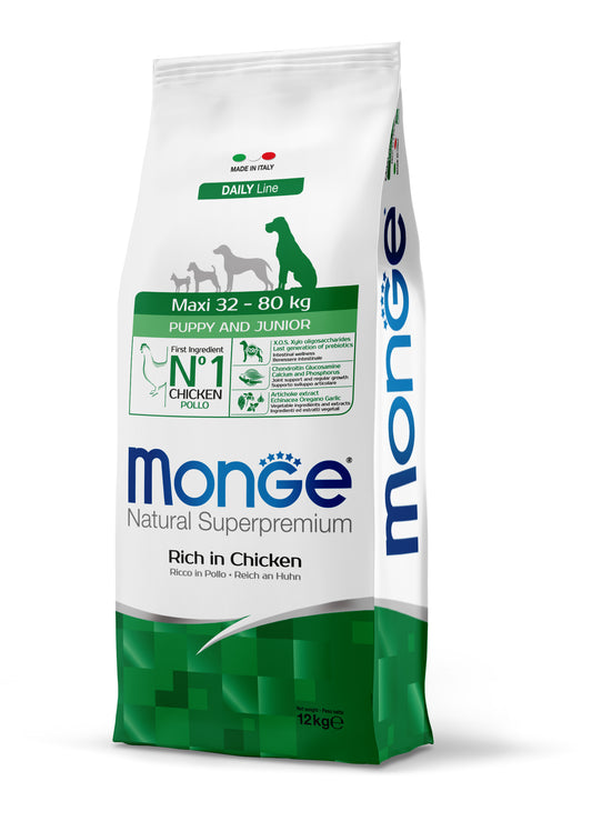 PROPET Monge Natural Superpremium Complete Food for Dogs Daily Line Maxi Puppy & Junior Chicken 12Kg