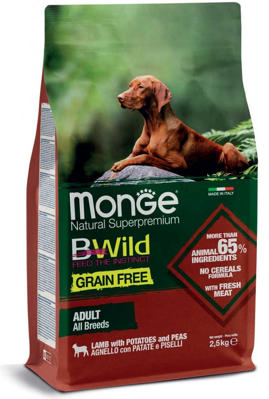 PROPET Monge Bwild Complete Food for Dogs Dry - Grain Free Adult
All Breeds Lamb, Potatoes & Peas 12Kg
