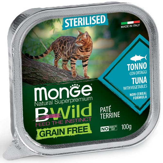 PROPET Monge Bwild Complete Food for Cats Wet Sterilised Tuna with Vegetables
(Pâté Terrine) Alutray 100gr
(Box of 32)
