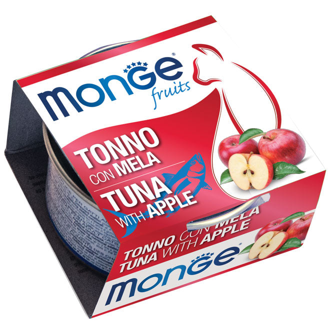 PROPET Monge WET Food For Cats - Fruit - Complementary Food Adult Tuna & Apple Cans 80gr
(Box of 24)