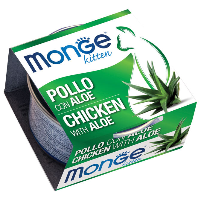 PROPET Monge WET Food For Cats - Fruit - Complementary Food Kitten Chicken & Aloe Cans 80gr
(Box of 24)
