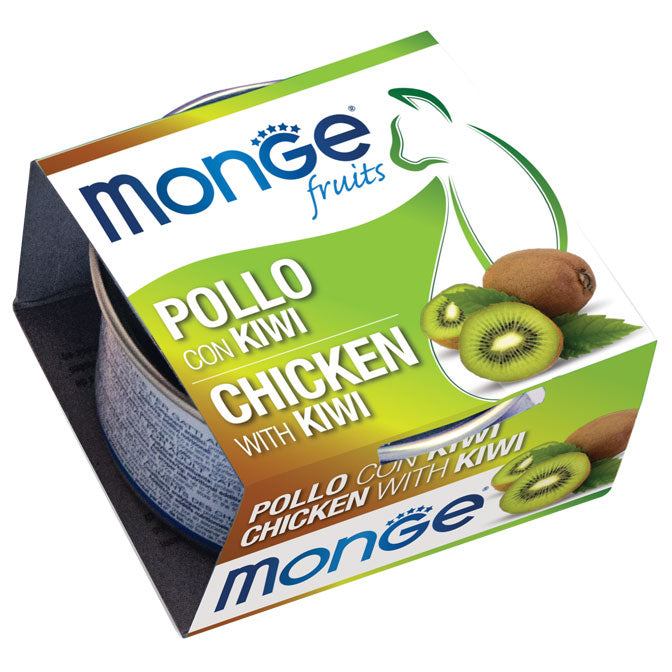 PROPET Monge WET Food For Cats - Fruit - Complementary Food Adult Chicken & Kiwi Cans 80gr
(Box of 24)