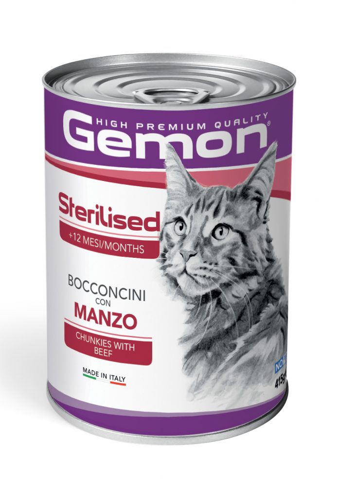 PROPET Gemon Complete Food for Cats - Wet Cans - Chunkies Adult
Sterilised Beef
(Chunkies) Cans 415gr
(Box of 24)