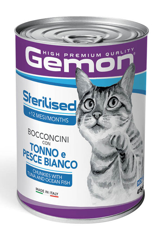 PROPET Gemon Complete Food for Cats - Wet Cans - Chunkies Adult
Sterilised Tuna & Ocean Fish
(Chunkies) Cans 415gr
(Box of 24)