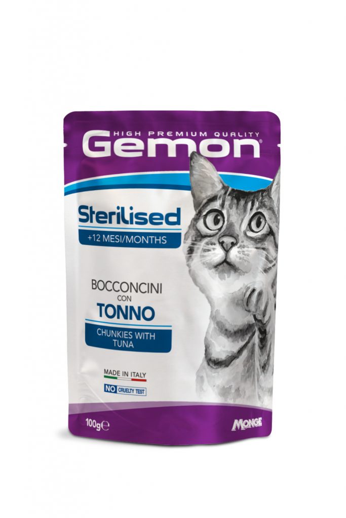 PROPET Gemon Complete Food for Cats - Wet Pouches - Chunkies  Tuna
(Chunkies) Pouch 100gr
(Box of 24)