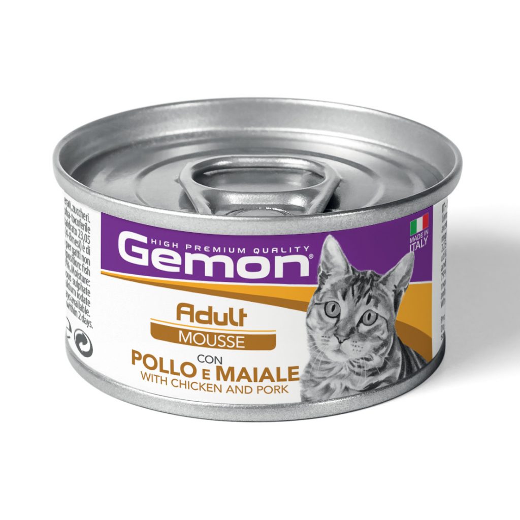 PROPET Gemon Complete Food for Cats - Wet Cans - Mousse Adult Chicken & Pork
(Mousse) Cans 85gr
(Box of 24)