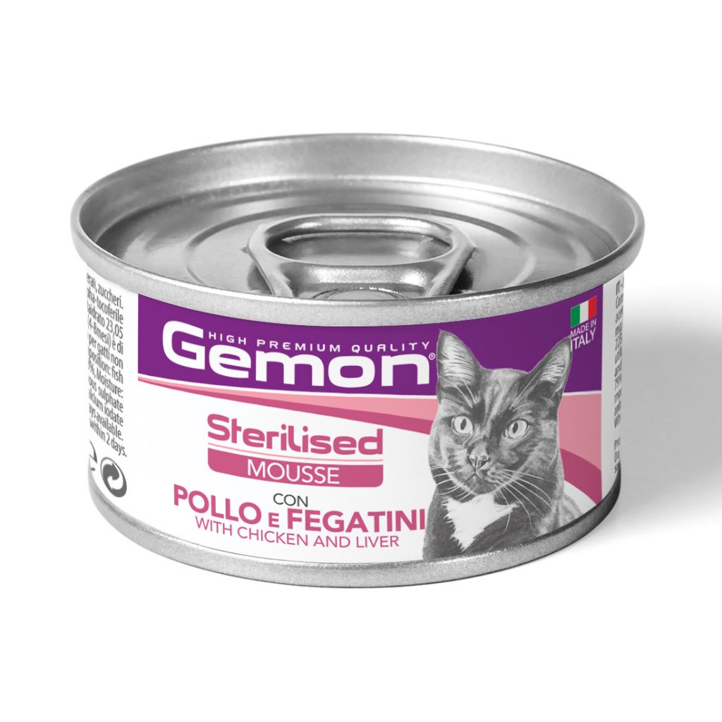 PROPET Gemon Complete Food for Cats - Wet Cans - Mousse Adult
Sterilised Chicken & Livers
(Mousse) Cans 85gr
(Box of 24)