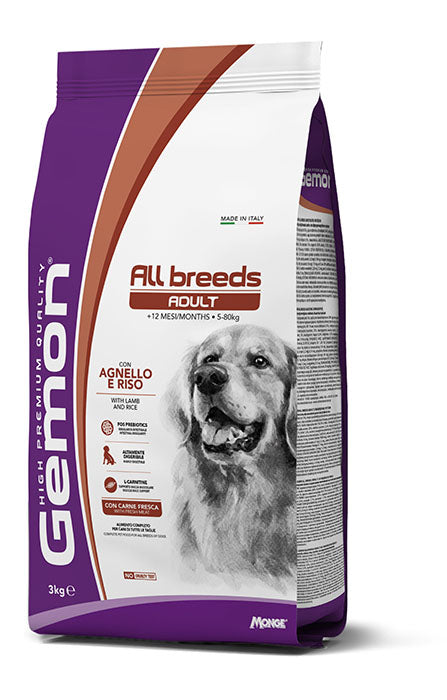 PROPET Gemon Complete Food for Dogs Dry  - AdultAll Breeds Lamb & Rice 3Kg