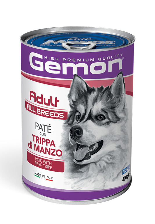 PROPET Gemon Complete Food for Dogs -Wet Cans - (Pâté) Adult
All Breeds Beef Tripe
(Pâté) Cans 400gr
(Box of 24)