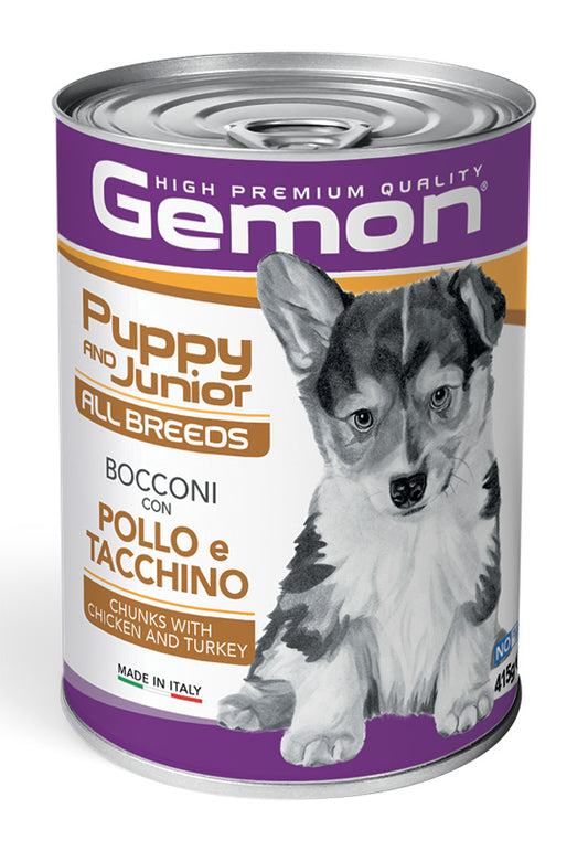 PROPET Gemon Complete Food for Dogs - Wet Pouches - Chunkies Puppy & Junior
All Breeds Chicken & Turkey
(Chunkies) Cans 415gr
(Box of 24)
