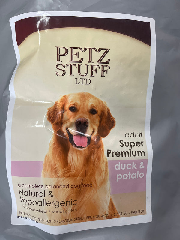 PETZ STUFF 12kg SP Duck With Potato Dog Food Dry PT/A4-BL