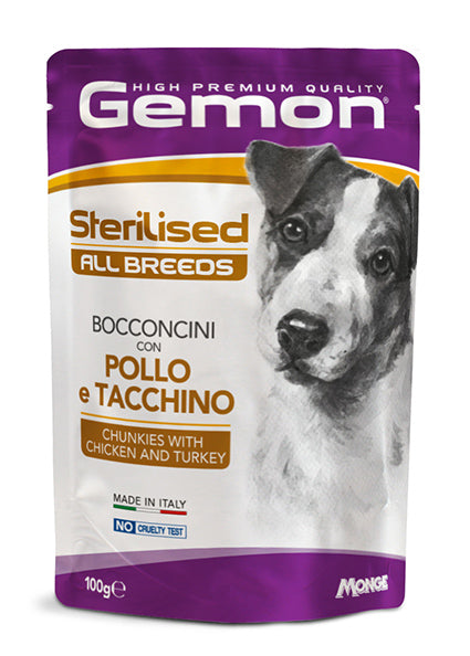 Gemon Sterilised All Breeds Chunkies Chicken & Turkey pouch