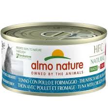 ALMO NATURE - Cat Wet Food HFC NATURAL TUNA & CHICKEN & CHEESE 70GR