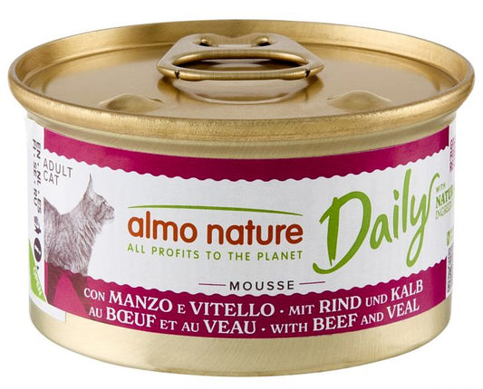 ALMO NATURE - Cat Wet Food DAILY MOUSSE BEEF & VEAL 85GR