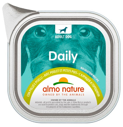 ALMO NATURE - Dog Wet Food DAILY DOG CHICKEN & PEAS 100GR