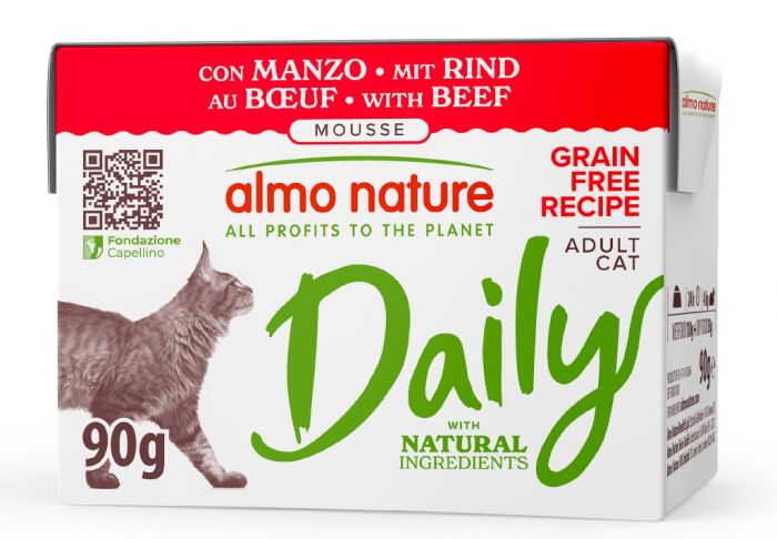 ALMO NATURE - Cat Wet Food DAILY MOUSSE BEEF 90GR