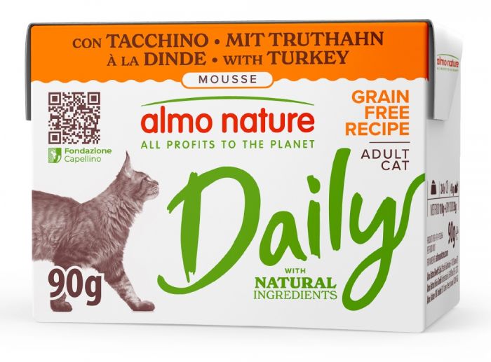 ALMO NATURE - Cat Wet Food DAILY MOUSSE TURKEY 90GR
