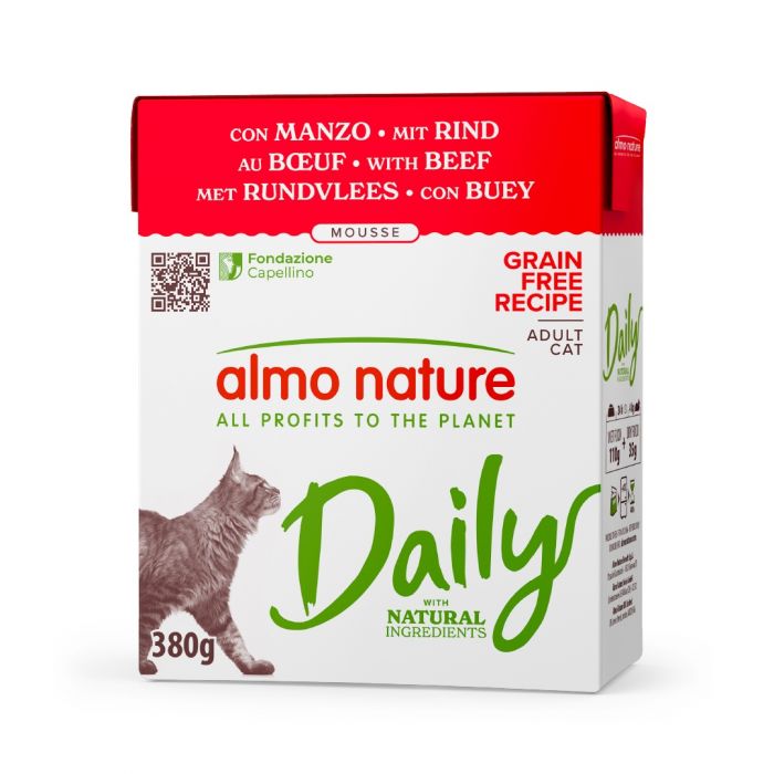 ALMO NATURE - Cat Wet Food DAILY MOUSSE BEEF 380GR