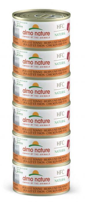 ALMO NATURE - Cat Wet Food HFC NAT. CHICKEN & TUNA 6X70GR