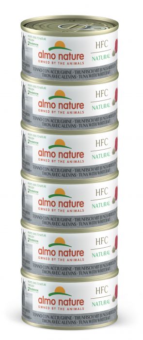 ALMO NATURE - Cat Wet Food HFC NATURAL MEGA TUNA & WHITEBAIT 6X70GR