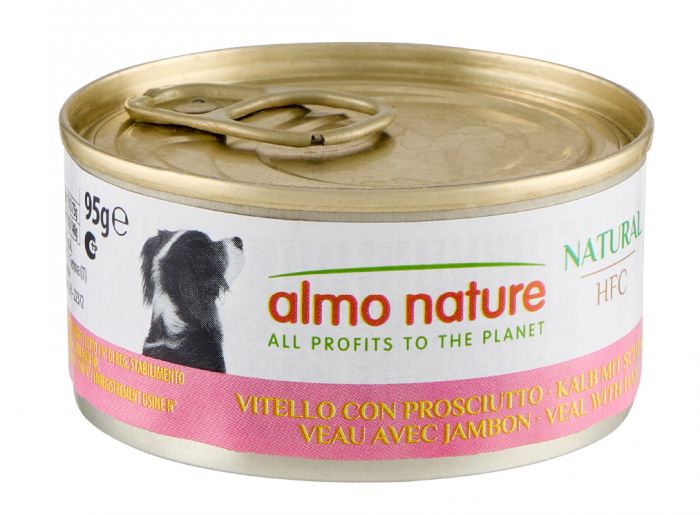 ALMO NATURE - Cat Wet Food HFC VEAL & HAM FOR DOGS 95GR