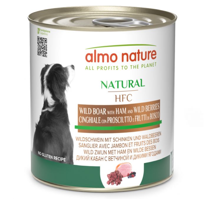 ALMO NATURE - Dog Wet Food HFC WILD BOAR, HAM & BERRIES 290GR