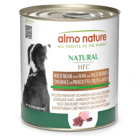 ALMO NATURE - Dog Wet Food HFC WILD BOAR, HAM & BERRIES 290GR
