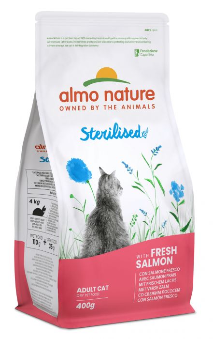ALMO NATURE - Cat Dry Food FUNCTIONAL STERILIZED SALMON & RICE 400GR