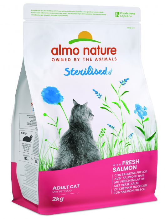 ALMO NATURE - Cat Dry Food FUNCTIONAL STERILIZED SALMON & RICE 2KG
